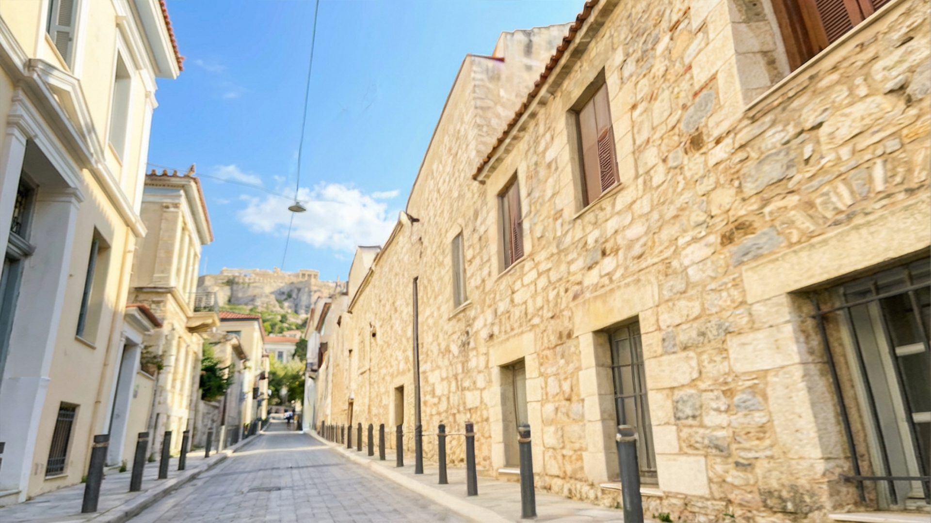Centre of Athens between old buildings in a quiet street of Monastiraki. Click At Heart